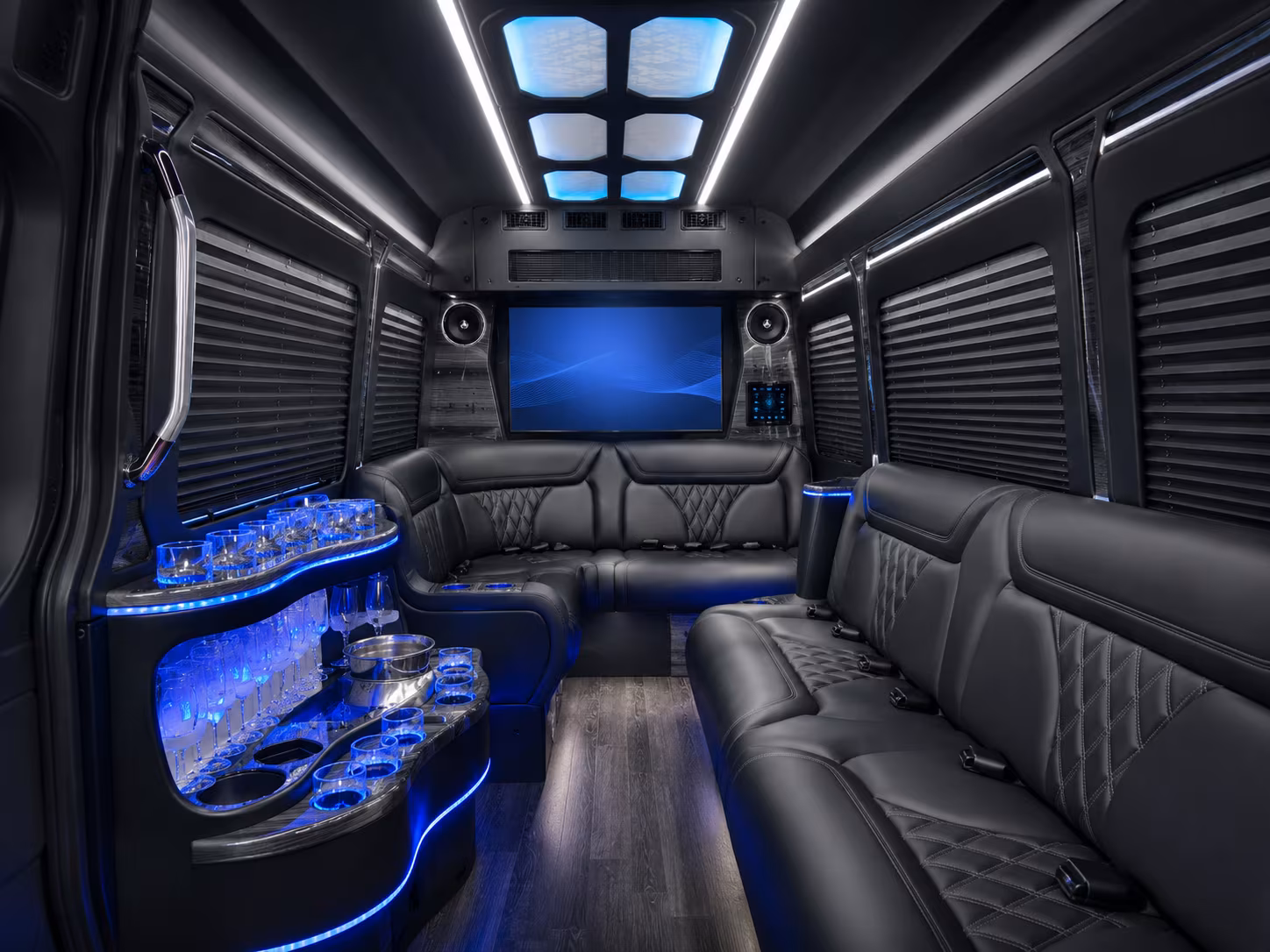 jupiter 50 passenger party bus inside